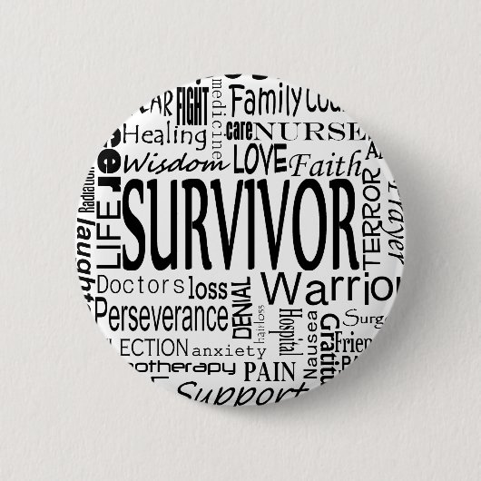 CancerWords Ronde Button 5,7 Cm (Voorkant)