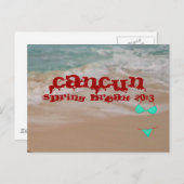Cancun 2013 Spring Break Beach Waves Briefkaart (Voorkant / Achterkant)