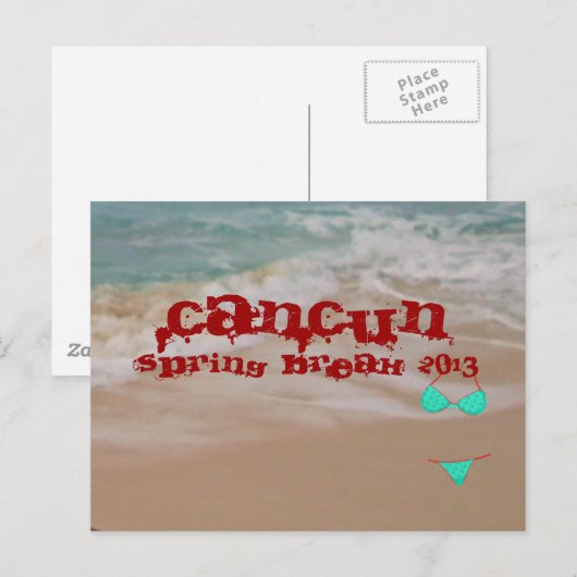 Cancun 2013 Spring Break Beach Waves Carte postale (Devant / Derrière)