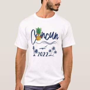 Cancun 2022 Mexico Pineapple Zonnebril Vacatie T-shirt
