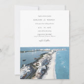 Cancun Aquarelle Destination Mariage Invitation (Devant)