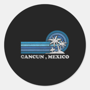 Cancun Beach Mexico Familie Zomervakantie  Ronde Sticker
