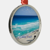 Cancun Beach, Mexico Metalen Ornament (Rechts)