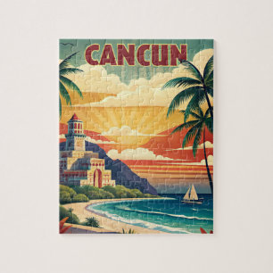 Cancun Beach Mexico Vintage Reizen Legpuzzel