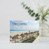 Cancun Beach Oceanfront Waves Tourist Briefkaart (Staand voorkant)