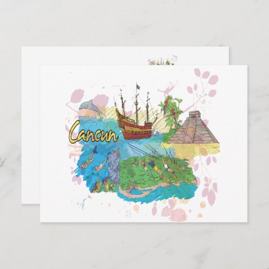Cancun Briefkaart (Voorkant / Achterkant)