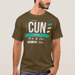 Cancun CUN Airport Code Bagage Label T-shirt