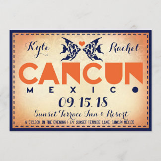 CANCUN Destination Wedding Invitation Kaart