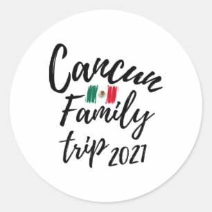 Cancun Gezinsreis Mexico Vakantie Design  Ronde Sticker