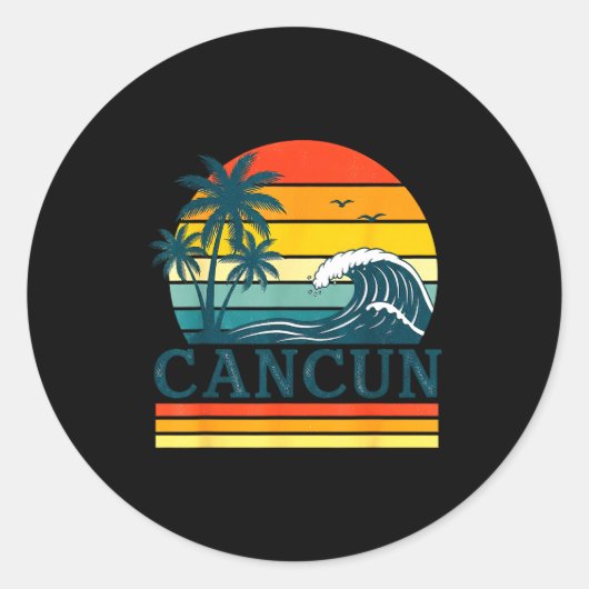 Cancun Holiday Christmas Trip Vacation Matching  Ronde Sticker (Voorkant)
