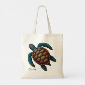 Cancun Maya ontwerp zee schildpad Tote Bag (Achterkant)