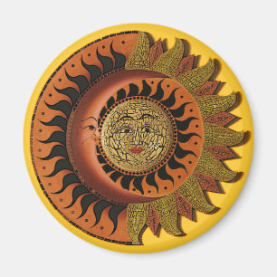 Cancun Mayan Moon en Sun Magnet Magneet