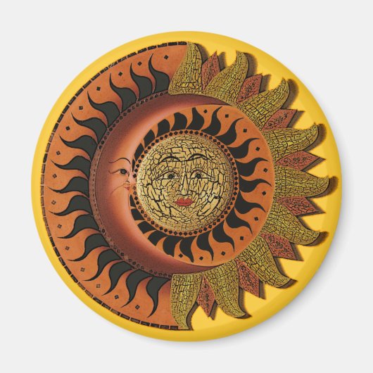 Cancun Mayan Moon en Sun Magnet Magneet (Voorkant)