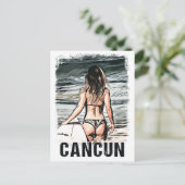  Cancun medaille op het strand  Briefkaart (Staand voorkant)
