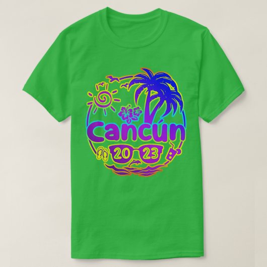 Cancun Mexico 2023 Summer Vacation Hawaii Beach Su T-shirt (Design voorkant)