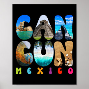 Cancun Mexico 2025 Vakantie strand matching famili Poster
