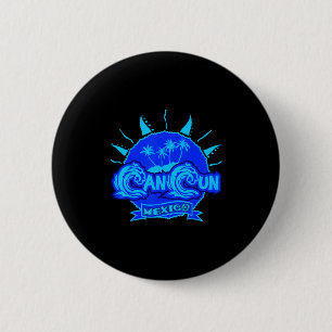 Cancun Mexico Beach Palm Tree Party Bestemming GI Ronde Button 5,7 Cm
