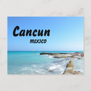Cancun Mexico Beach Resort Clear Ocean Water Briefkaart