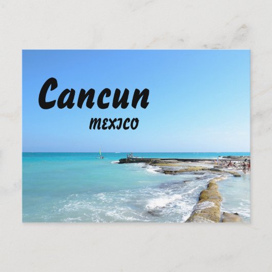 Cancun Mexico Beach Resort Clear Ocean Water Briefkaart (Voorkant)