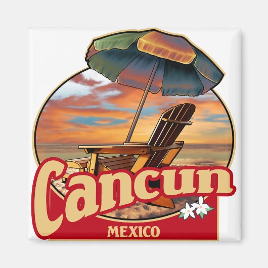 Cancun Mexico Beach Scene Design Magneet (Voorkant)
