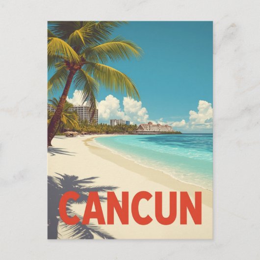  Cancun Mexico Beach Travel Briefkaart (Voorkant)