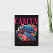 Cancun Mexico Bloemrijke Strand Schildpad Souvenir Kaart (Voorkant)