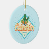 Cancun Mexico Dancing Cactus  Tequila Keramisch Ornament (Rechts)