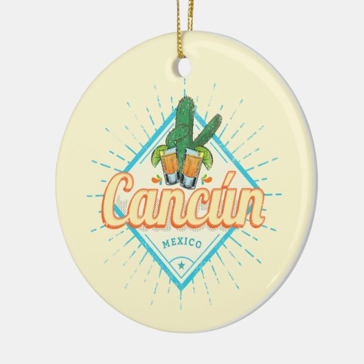 Cancun Mexico Dancing Cactus  Tequila Keramisch Ornament (Links)