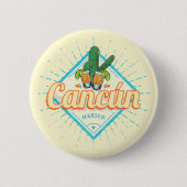 Cancun Mexico Dancing Cactus  Tequila Ronde Button 5,7 Cm (Voorkant)