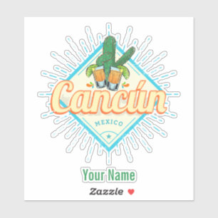 Cancun Mexico Dancing Cactus  Tequila Sticker