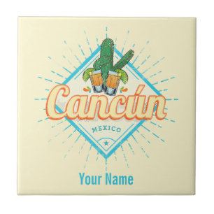 Cancun Mexico Dancing Cactus Tequila Tegeltje