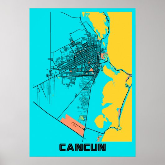 Cancun - Mexico Gloria City Map Poster (Voorkant)