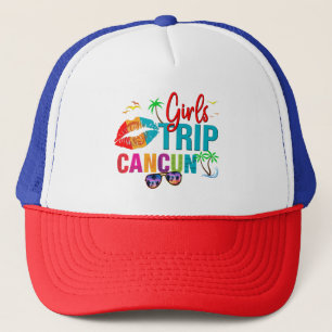 Cancun Mexico Meisjesreis Kleurrijke Vakanties Trucker Pet