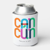 Cancun Mexico Pop Art gepersonaliseerd Blikjeskoeler (Blikje Voorkant)