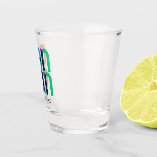 Cancun Mexico Pop Art gepersonaliseerd Shot Glas (Rechts)