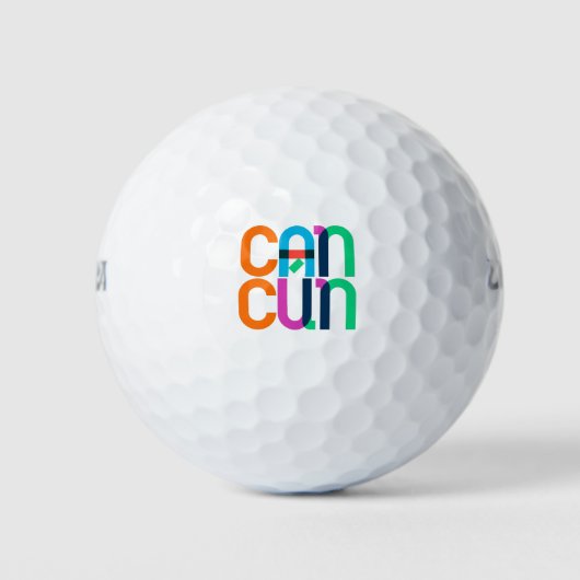Cancun Mexico Pop Art Letters Golfballen (Voorkant)