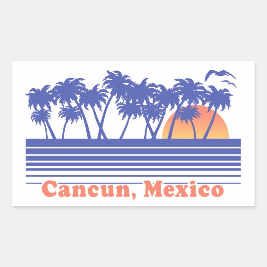 Cancun Mexico Rechthoekige Sticker (Voorkant)