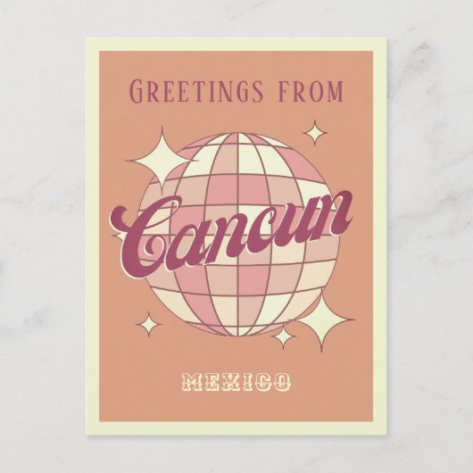 Cancun Mexico Retro  Partij Briefkaart (Voorkant)