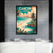  Cancun, Mexico - Retro Travel Poster