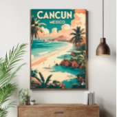 Cancun, Mexico - Retro Travel Poster