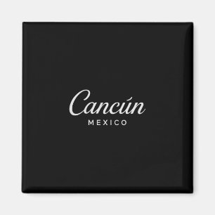 Cancun Mexico Retro Vakantie Zonsondergang Piramid Magneet