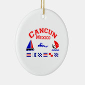 Cancun Mexico Signal Flags Keramisch Ornament (Rechts)