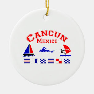 Cancun Mexico Signal Flags Keramisch Ornament