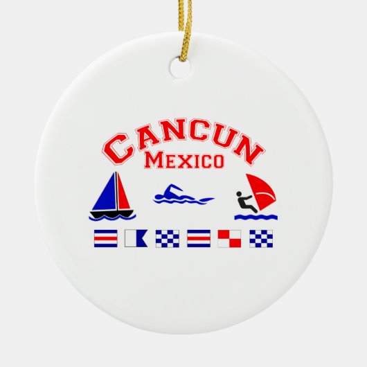 Cancun Mexico Signal Flags Keramisch Ornament (Voorkant)