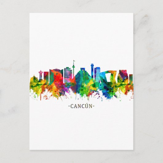 Cancun Mexico Skyline Feestdagenkaart (Voorkant)
