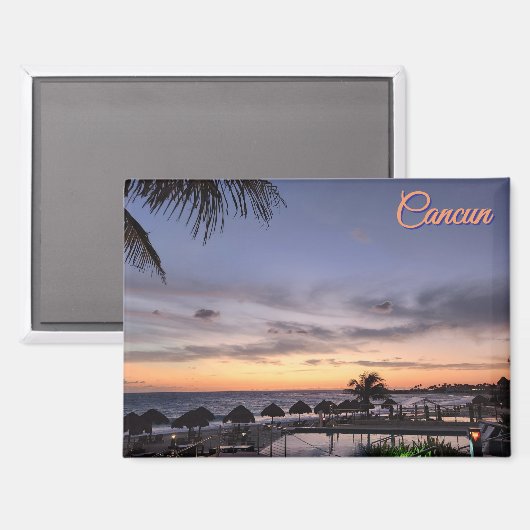 Cancun Mexico Souvenir Magnet Magneet (Voorkant / Achterkant)