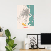 Cancun - Mexico - Stadskaart Poster (Thuiskantoor)