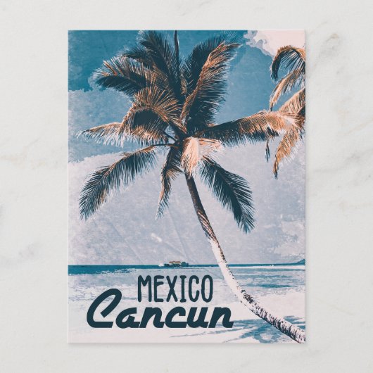 Cancun Mexico stijl poster Kunst Feestdagenkaart (Voorkant)