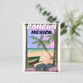Cancun Mexico strand poster. Briefkaart (Staand voorkant)