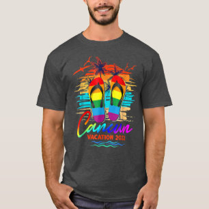 Cancun Mexico Vacation 2022 Flip Flop LGBT Summer T-shirt